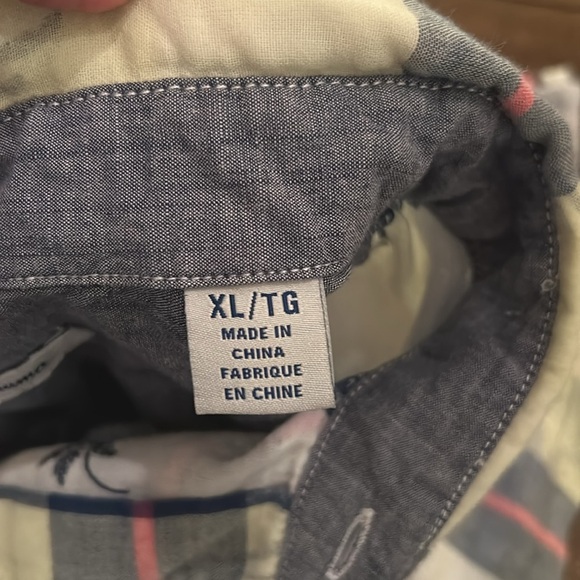 Tommy Bahama Men's Plaid Floral Print Cotton Short Sleeve Shirt Size XL - Picture 9 of 9